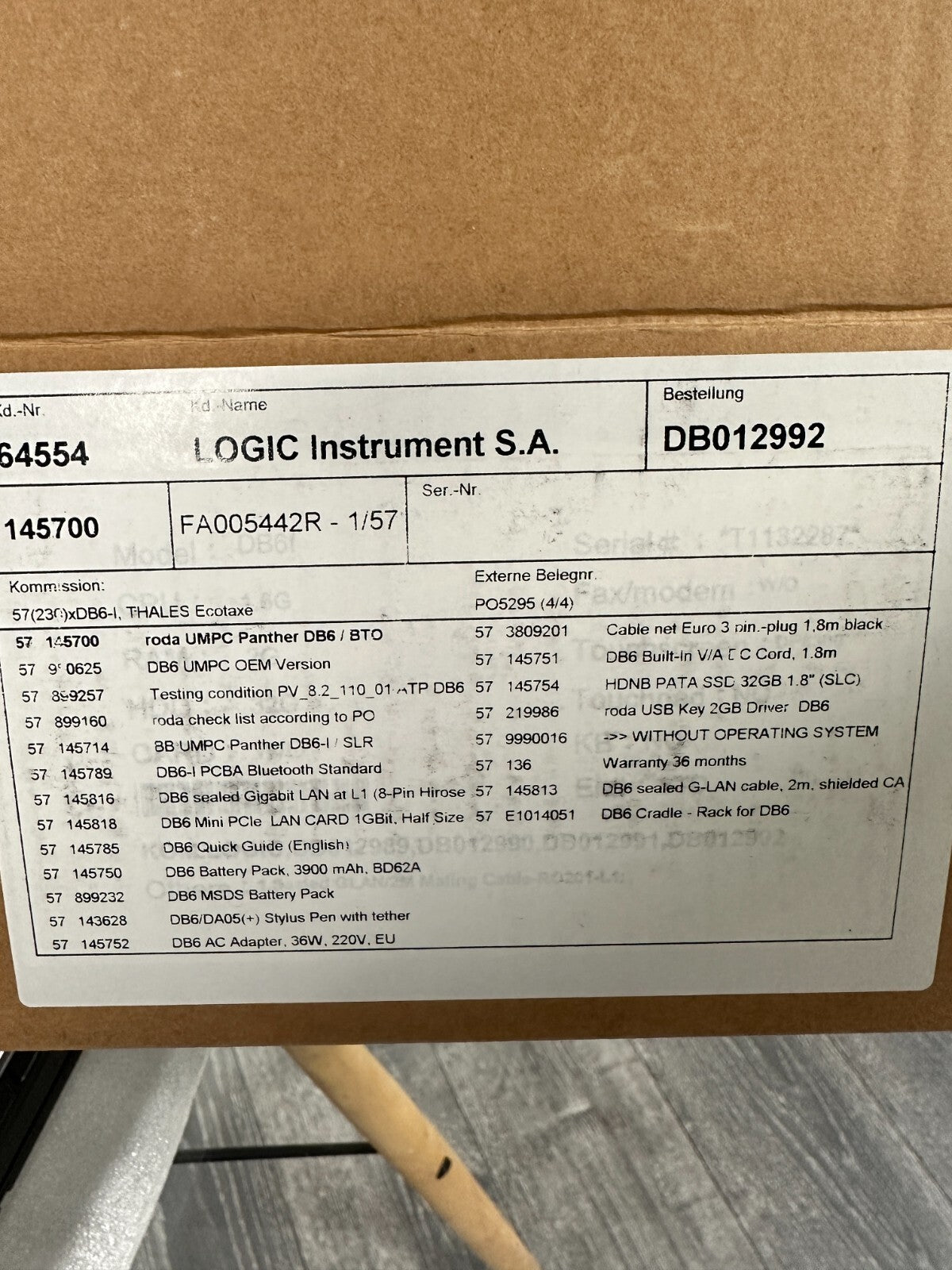 RODA COMPUTER DB6 Handheld durci USB SIM PC UMPC PANTHER Logic Instrument  w XP