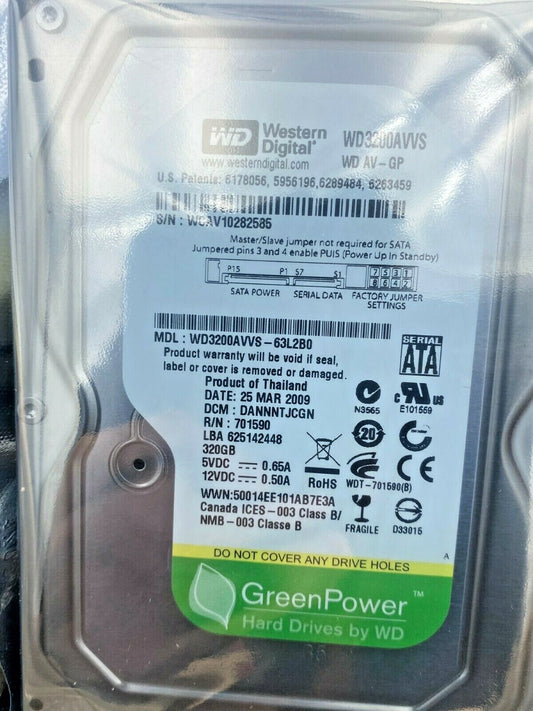20 x Western Digital Caviar Green 320GB Internal 5400RPM 3.5" WD3200AVVS HDD