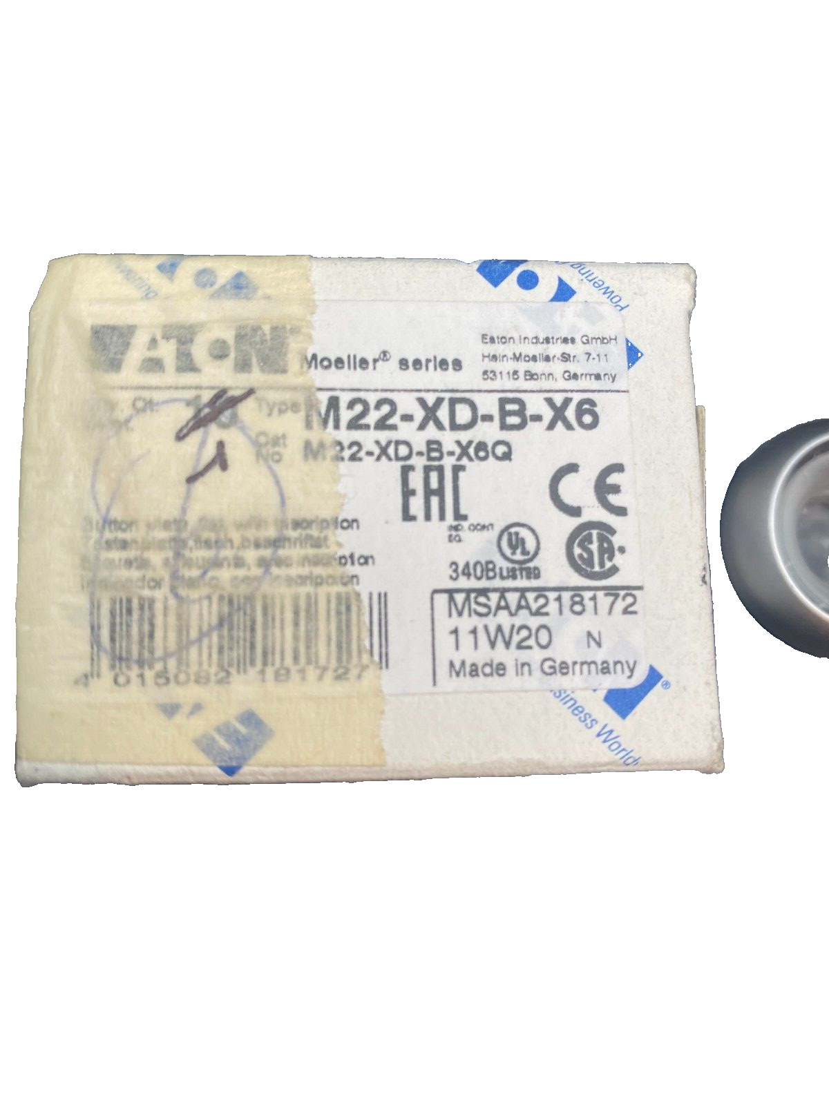 EATON M22-D-XQ x7pc + M22-XD-B-X6 x1pc BOUTONS POUSSOIR