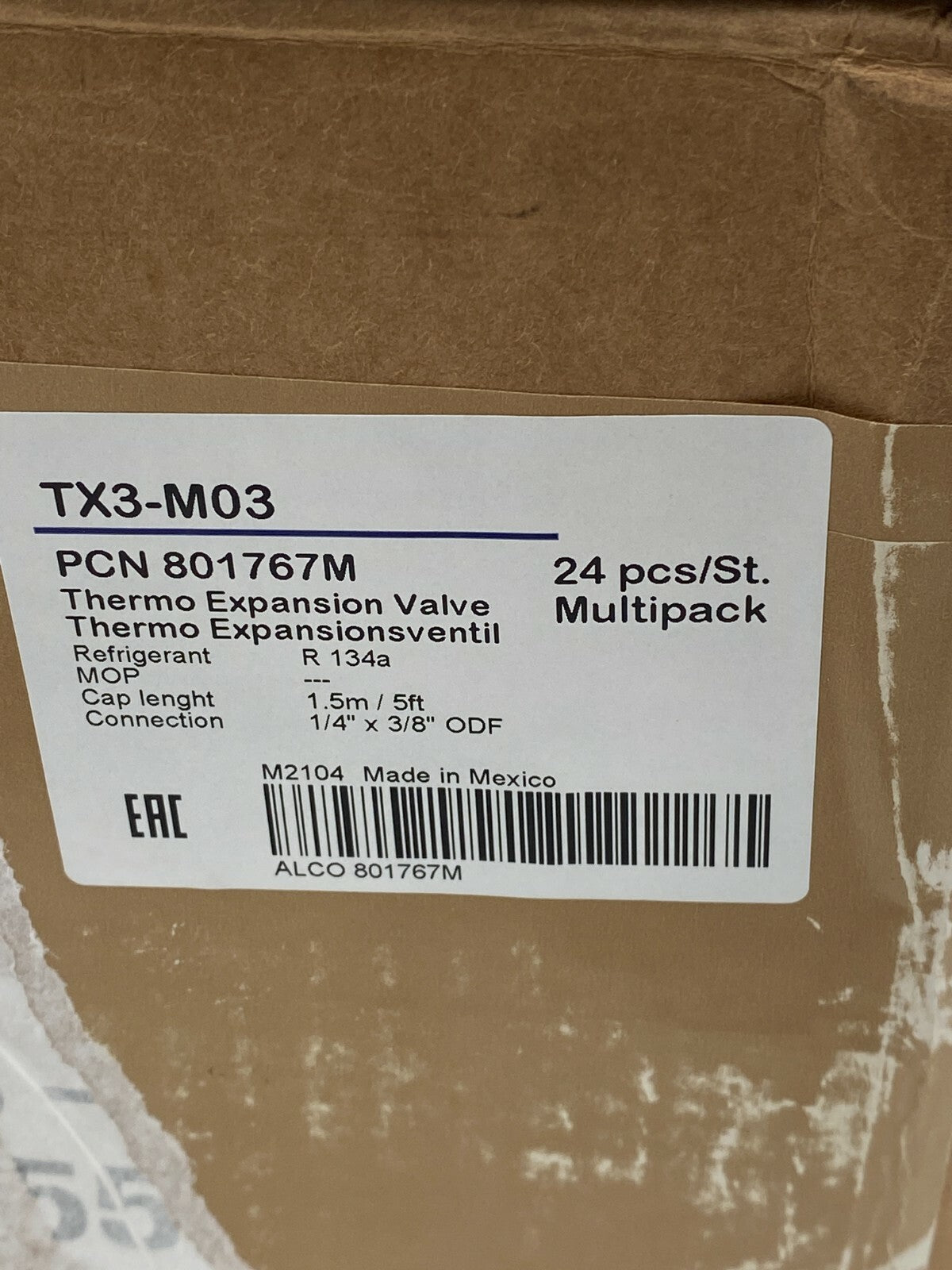Emerson Thermal Expansion Valve TX3 - M03 801767M Alco Controls R134a - KLR Automation