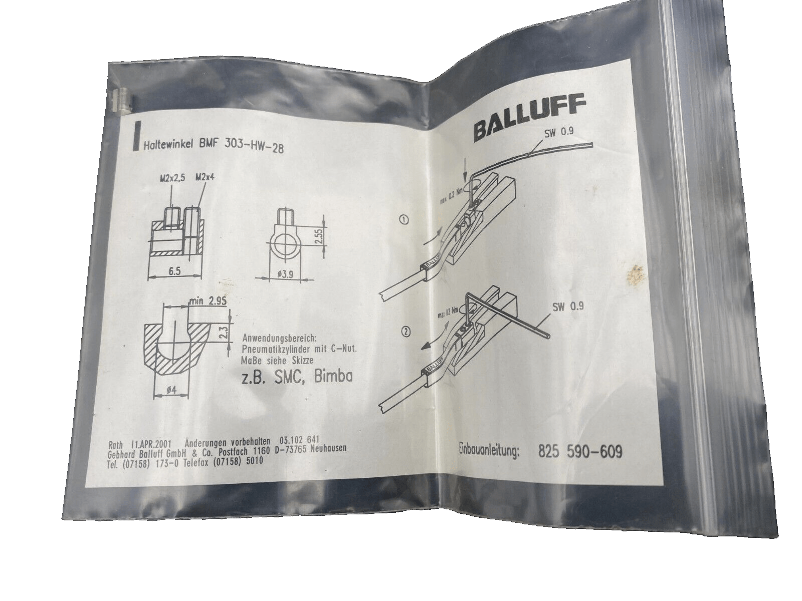 BALLUFF 0835 CN BMF 303 - HW - 28 CAPTEUR INDUCTIF x10pc - KLR Automation