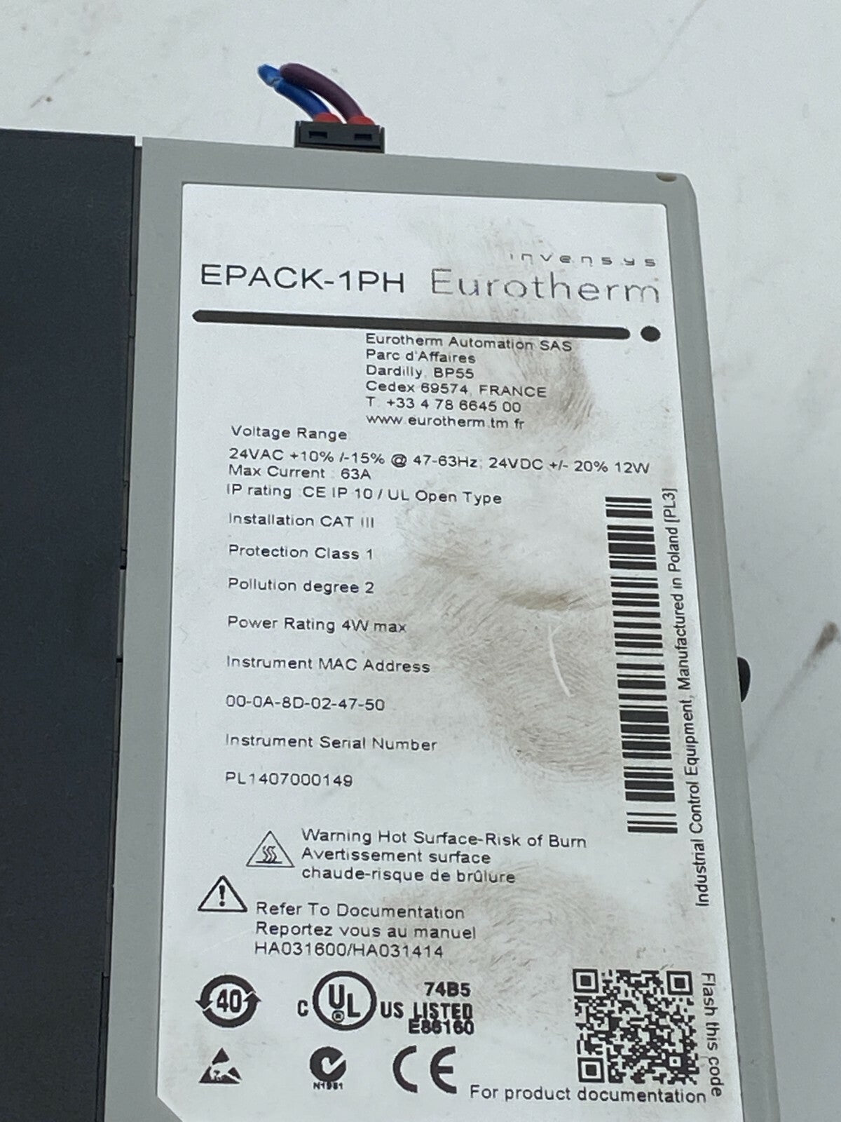 Eurotherm EPACK - 1PH Compact SCR Power Controller 40A 24V - KLR Automation