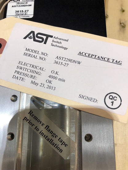Advanced Switch Technology AST MicroWave AST229DNW 229DNW - KLR Automation