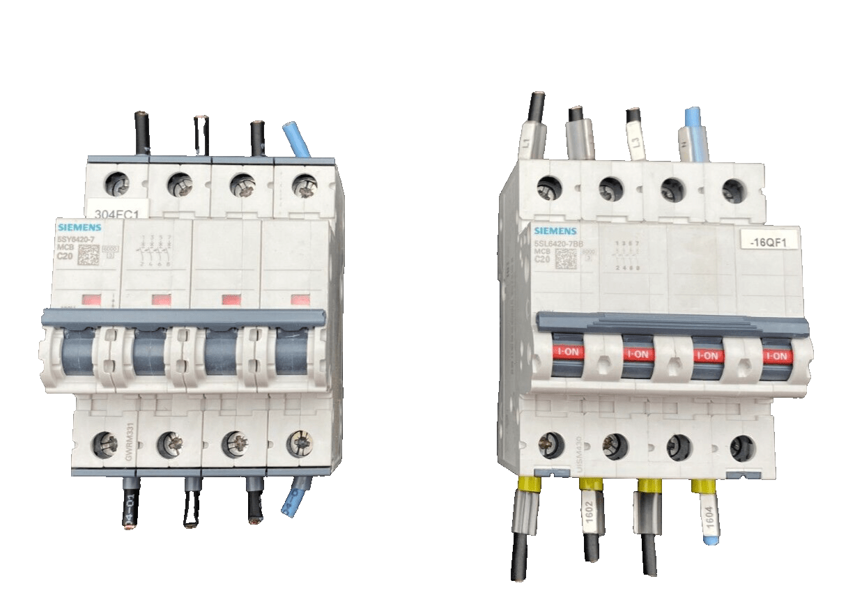 SIEMENS 5SY6420 - 7 MCB C20 + 5SL6420 - 7BB MCB C20 CIRCUIT BREAKER - KLR Automation