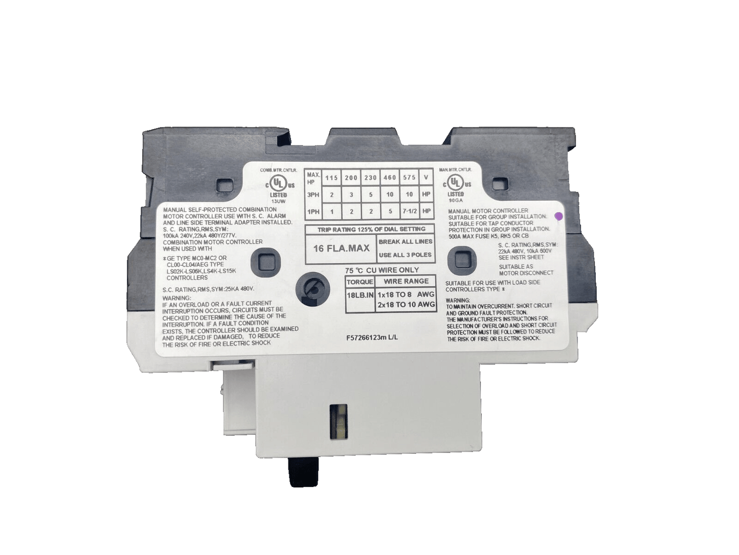 GENERAL ELECTRIC GPS1BSAM MOTOR STARTER x3pc - KLR Automation