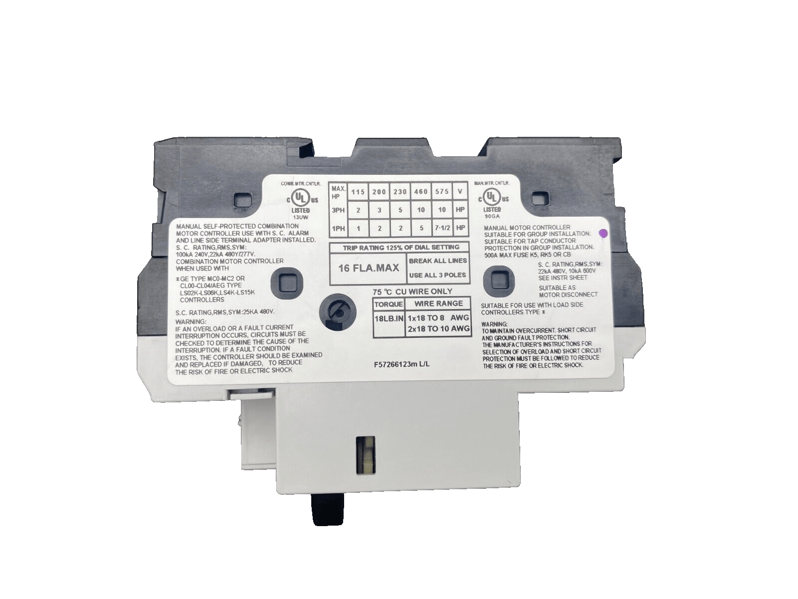 GENERAL ELECTRIC GPS1BSAM MOTOR STARTER x3pc - KLR Automation