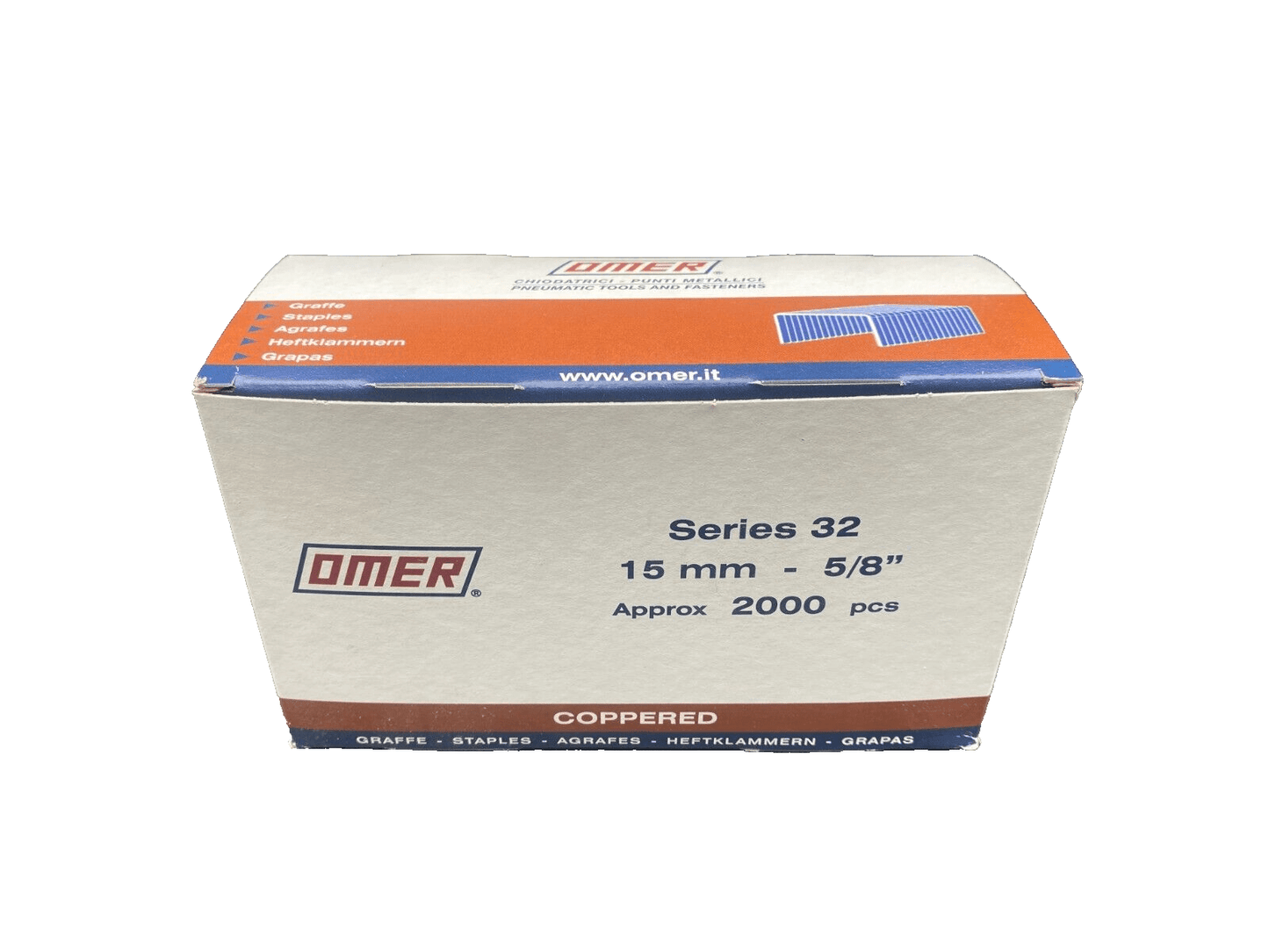 OMER SERIES 32 15mm 5/8" AGRAFES 58 RED 2000pcs x13pcs - KLR Automation