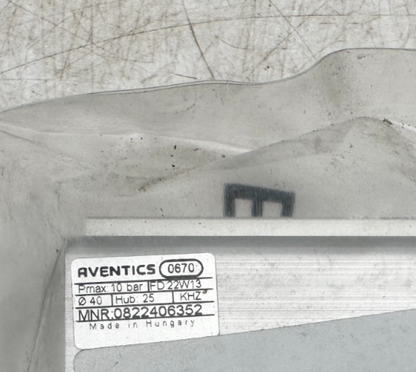 AVENTICS EMERSON 0670 MNR 0822406352 PNEUMATIC CYLINDER D 40 H 25 10 BAR