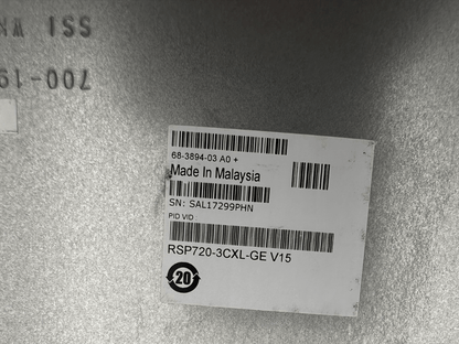 CISCO RSP720 - 3CXL - GE V15 RSP720 WITH INTEGRATED SWITCH FABRIC/3CXL - GE - KLR Automation