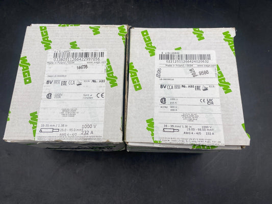 1 pc x WAGO 285 - 195 30 - 35 mm 25 - 95mm² 1000V 232A BORNE DE PASSAGE POUR 2 CONDUCT - KLR Automation