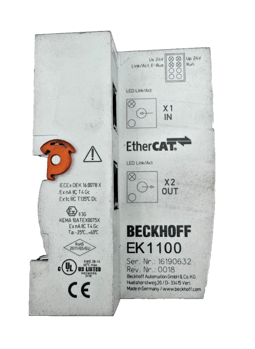 BECKHOFF EK1122 21190118 PONT ETHERCAT + EK1100 16190632 COUPLEUR x2pc - KLR Automation