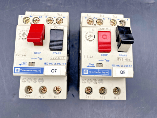 LOT DE 2 TELEMECANIQUE GV2 - M06 DISJONCTEUR MOTEUR - KLR Automation