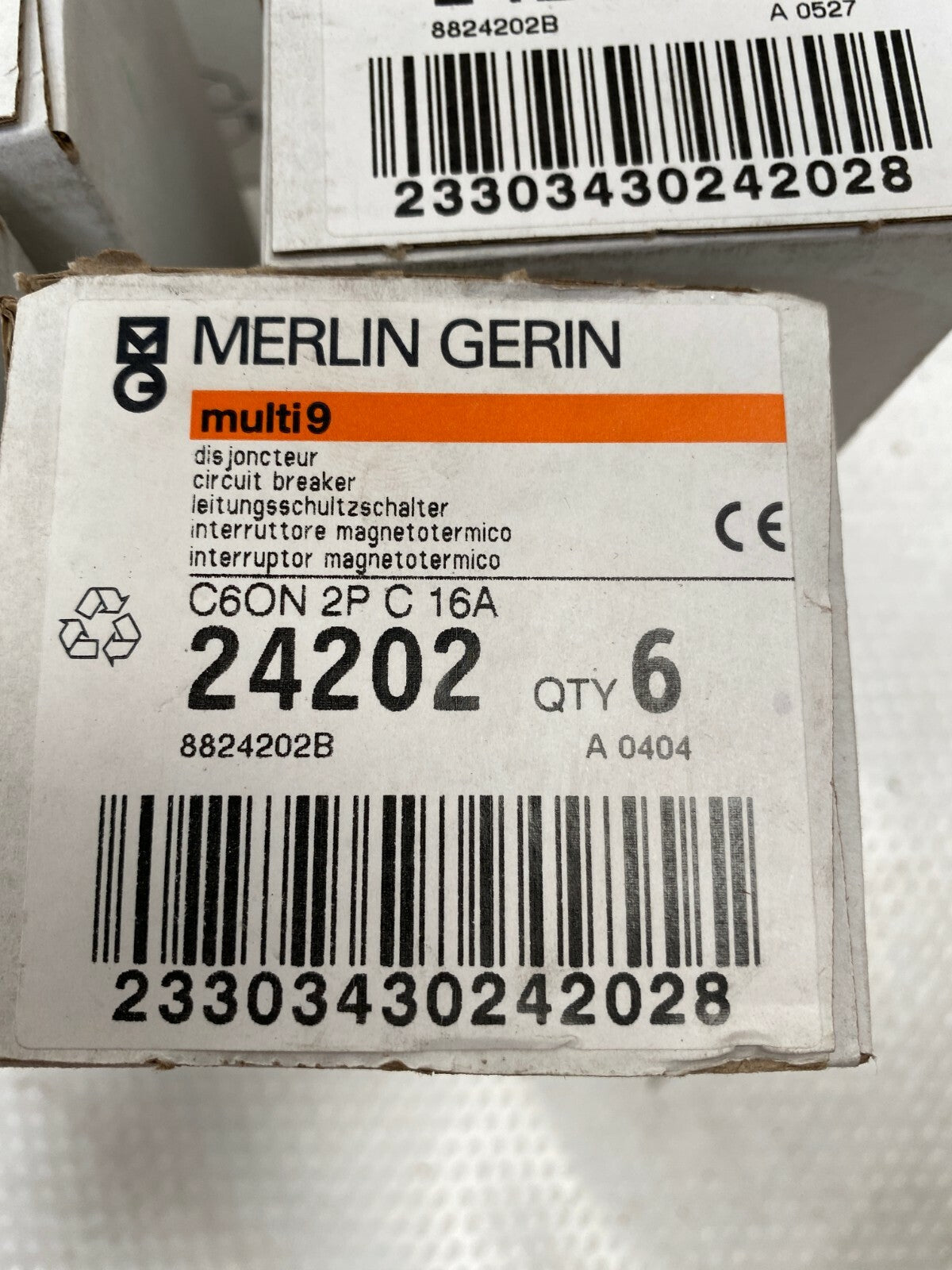 6 pc x Merlin Gerin Schneider multi 9 24202 C60N 2P C 16A 