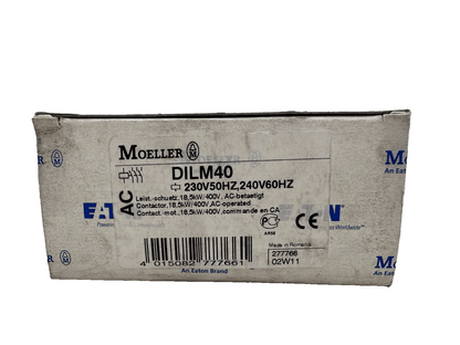 EATON MOELLER DILM40 230V50HZ240V60HZ CONTACTEUR 18.5 kW/400V COMMANDE CA x1pc - KLR Automation