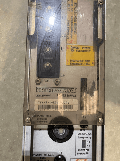INDRAMAT TVM - 2.1 - 50W1 - 220V SERVO CONTROLLER MODULE - KLR Automation