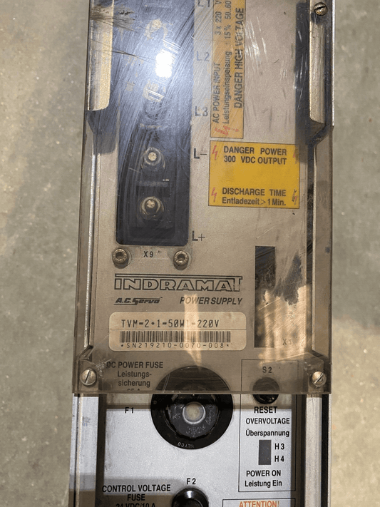 INDRAMAT TVM - 2.1 - 50W1 - 220V SERVO CONTROLLER MODULE - KLR Automation