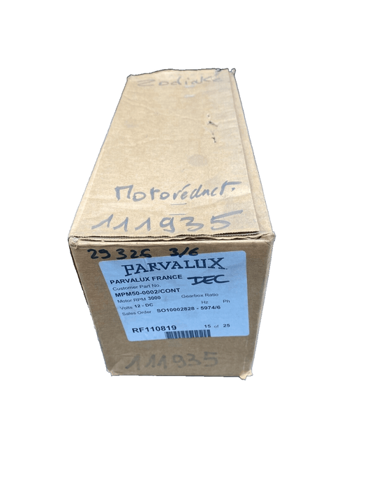 1pc x PARVALUX MPM50 - T28 12VDC 18A MOTOREDUCTEUR - KLR Automation