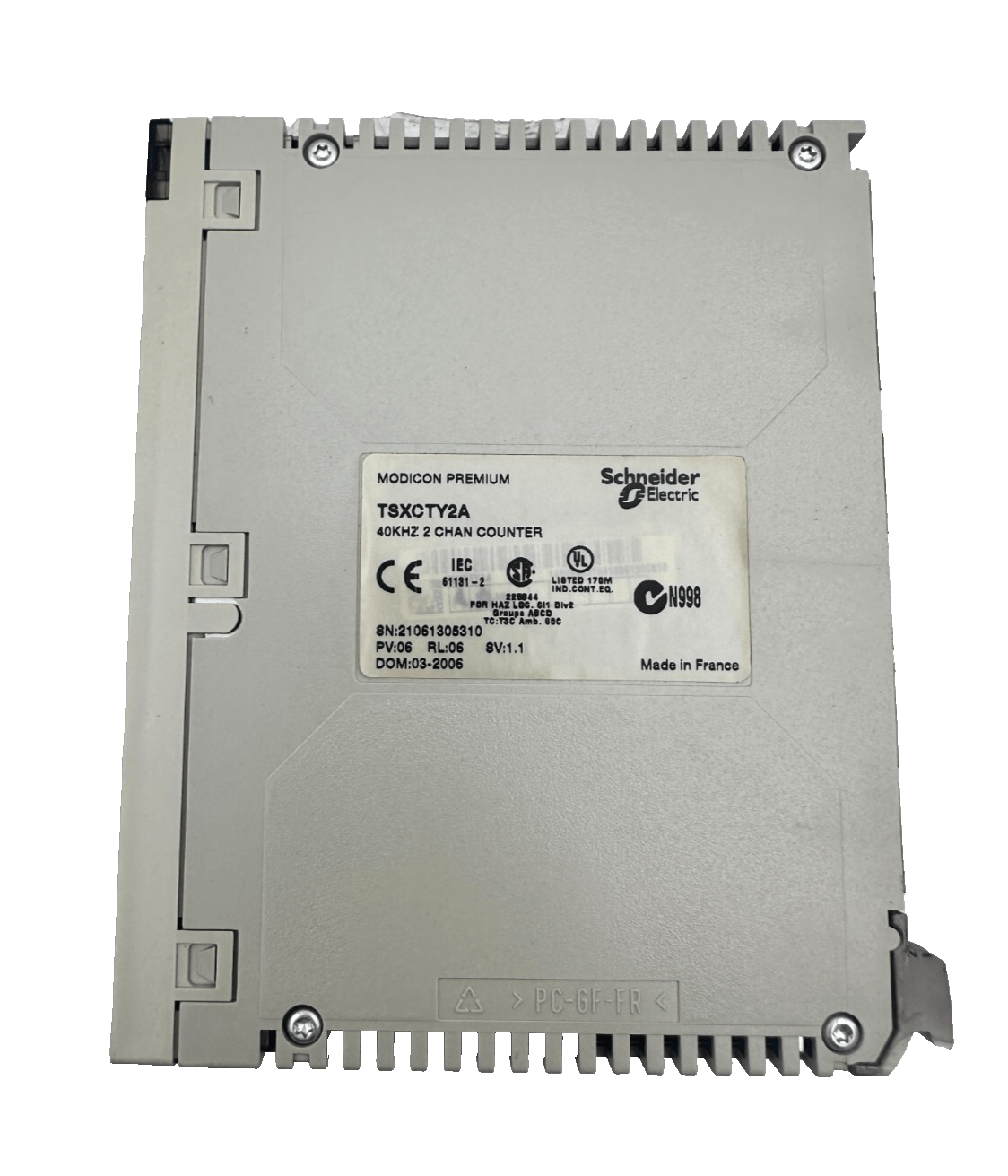 SCHNEIDER ELECTRIC TSXCTY2A PV:06 RL:06 SV:1.1 40KHZ 2 CHAN COUNTER - KLR Automation