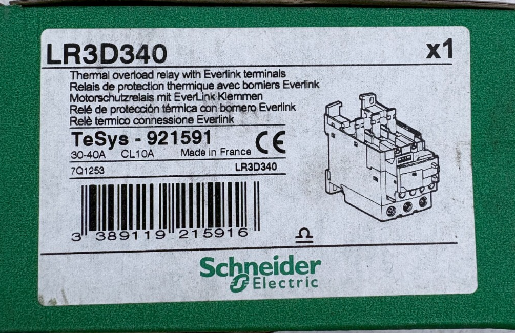 SCHNEIDER ELECTRIC RELAIS DE PROTECTION THERMIQIUE LR3D430 x1