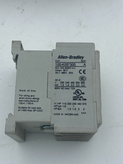 5pc x Allen-Bradley 100-K05*300 Miniature Contactor 690V 20A Series A