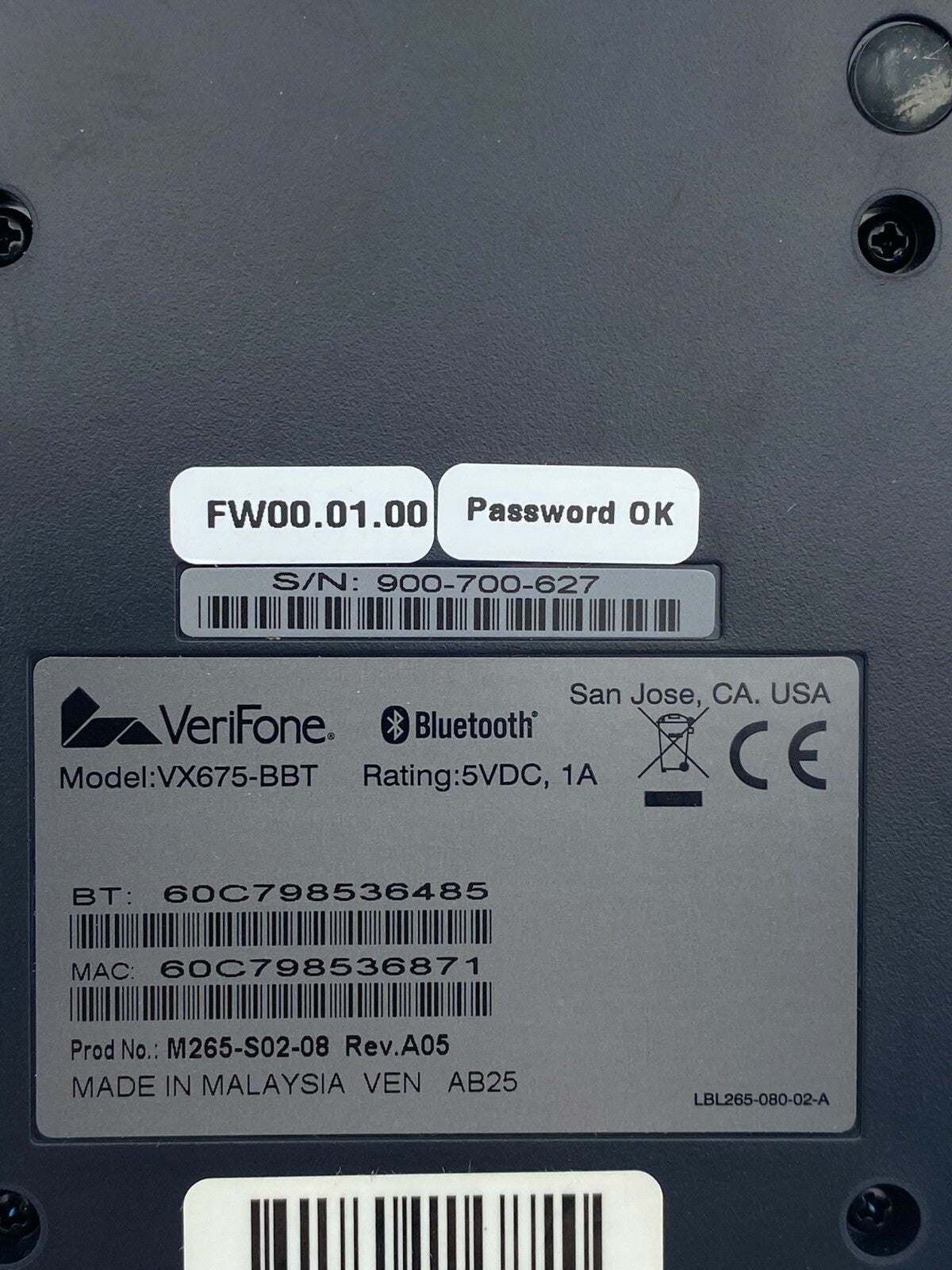 TPE terminal paiement     Verifone VX675 Full Feature Base VX675-BBT