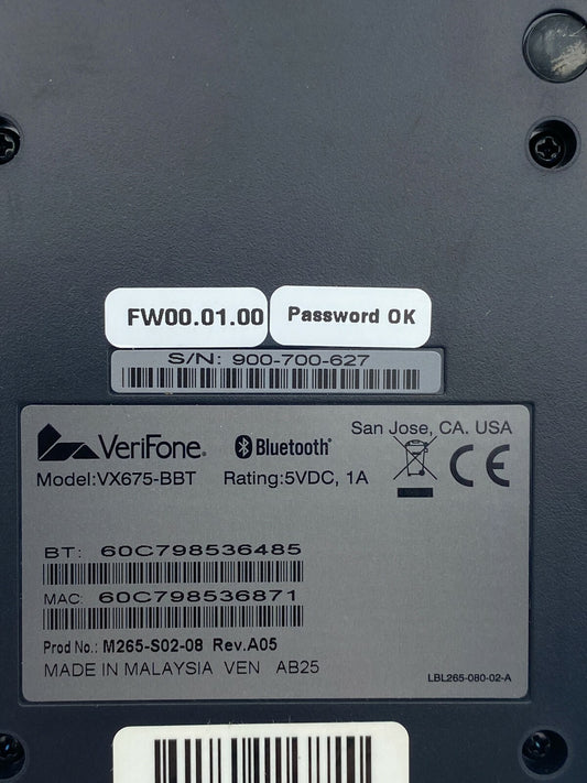 TPE terminal paiement     Verifone VX675 Full Feature Base VX675-BBT