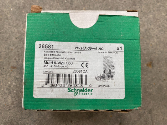 NEW SCHNEIDER ELECTRIC 26581 MULTI9 - VIGI C60 ADAPTABLE RESIDUAL CURRENT DEVICE - KLR Automation