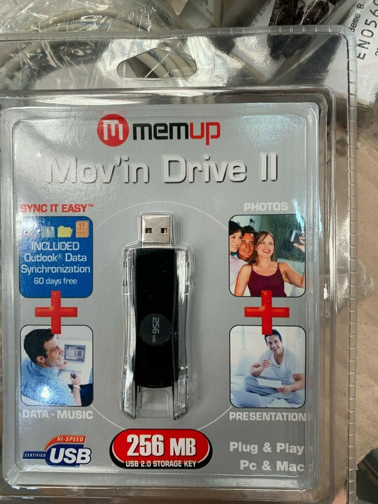 Old Neuf New Mov'in Drive II memup 256 MB usb storage key - KLR Automation