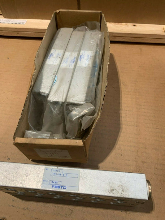  Old Stock  New 4 pc x  Festo 11902 Prs-1/8-6 B Manifold Block