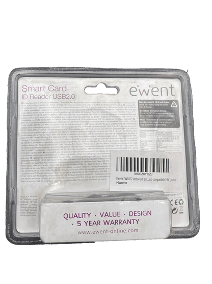 EWENT SMART CARD ID READER USB2.0 EW1052 x5pc - KLR Automation