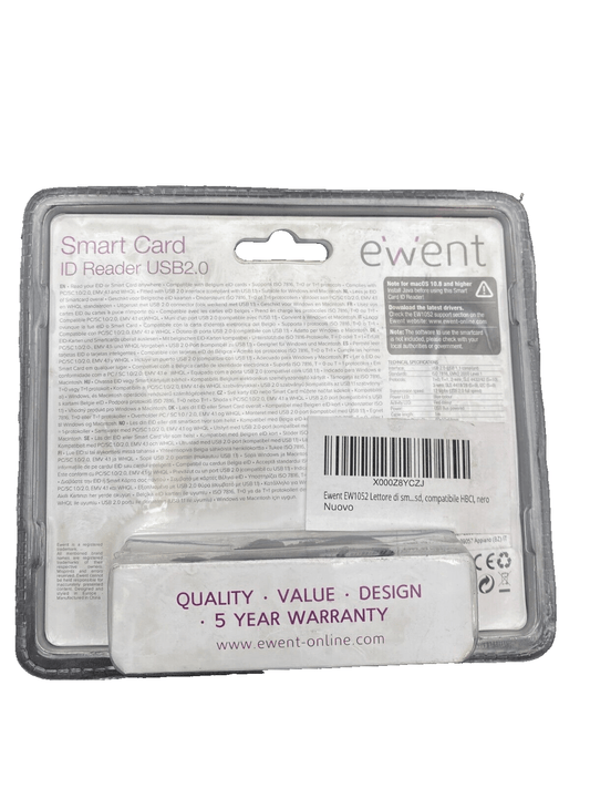 EWENT SMART CARD ID READER USB2.0 EW1052 x5pc - KLR Automation