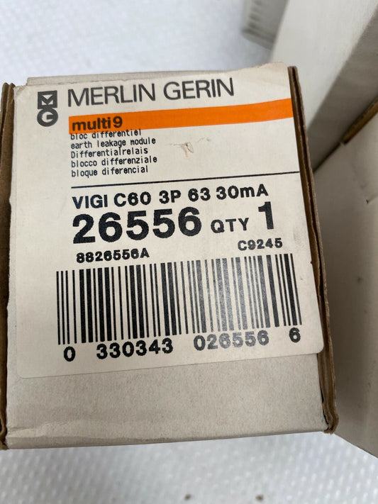 1pc x Merlin Gerin Schneider multi 9 vigi c60 26556 c60 3p 63 30mA - KLR Automation