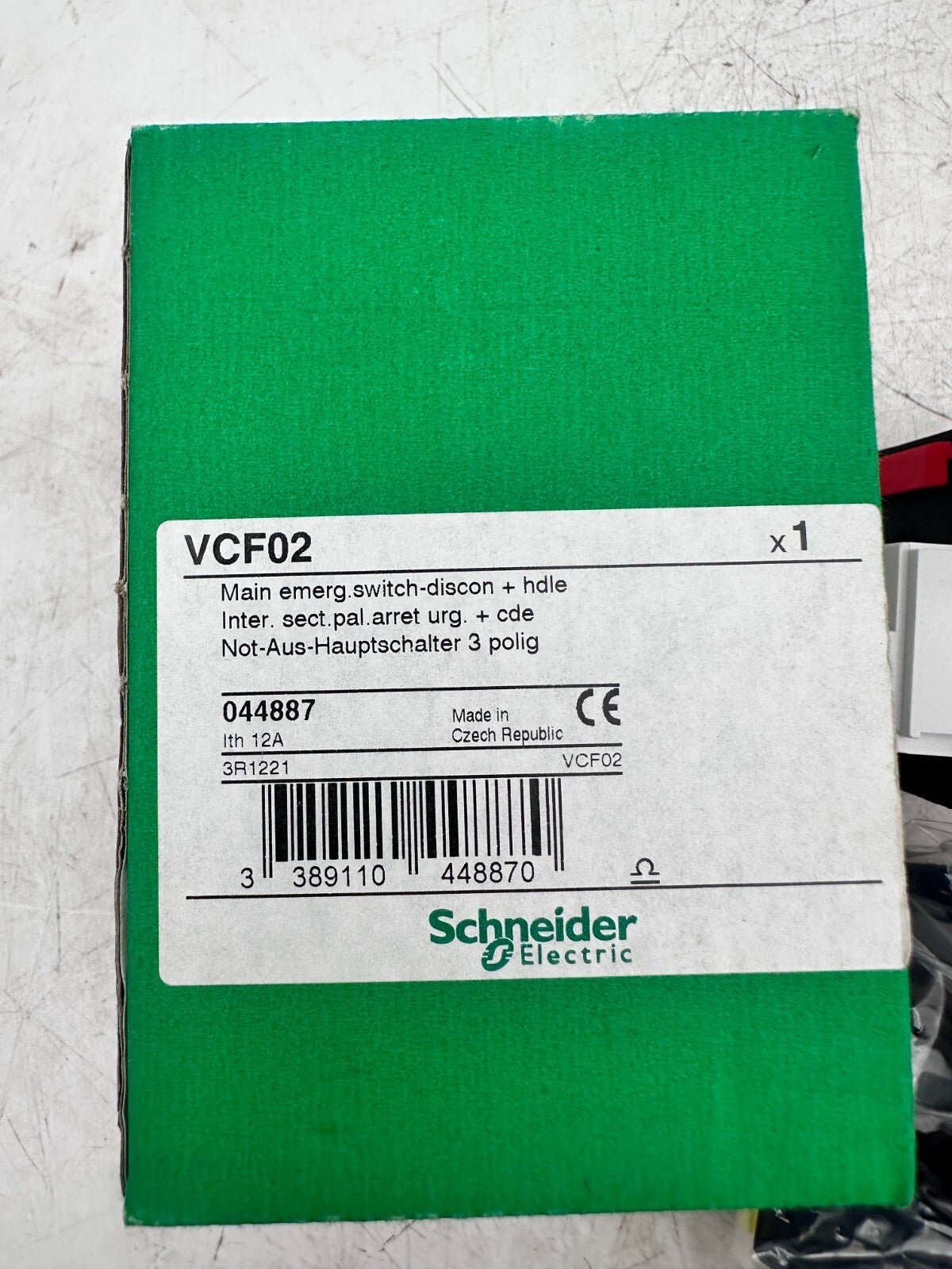 SCHNEIDER ELECTRIC VCF02 044887 MAIN EMERGENCY SWITCH - DISCON + HDLE - KLR Automation