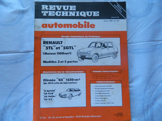 RTA revue technique automobile etat comme neuf RENAULT 5 TL / 5 GTL n 397 - KLR Automation