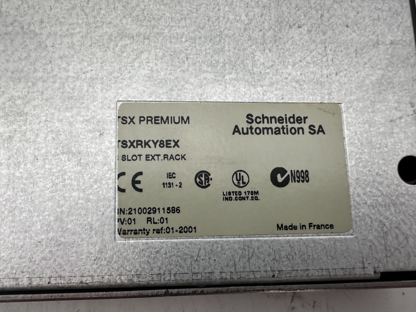 SCHNEIDER ELECTRIC TSXRKY8EX 8 SLOT EXT RACK PV 01 RL 01 - KLR Automation