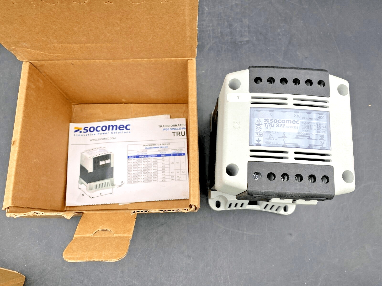 SOCOMEC 53004232 SINGLE PHASE TRANSFORMER TRU S22 - KLR Automation