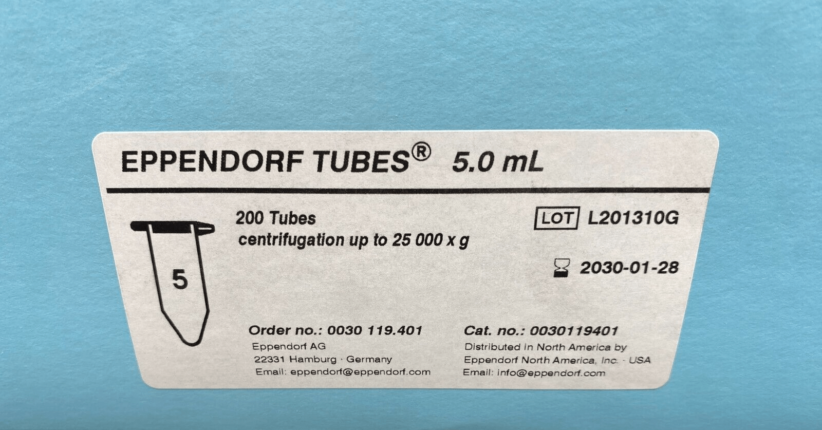 EPPENDORF TUBES 5.0mL 0030119401 x200pc - KLR Automation