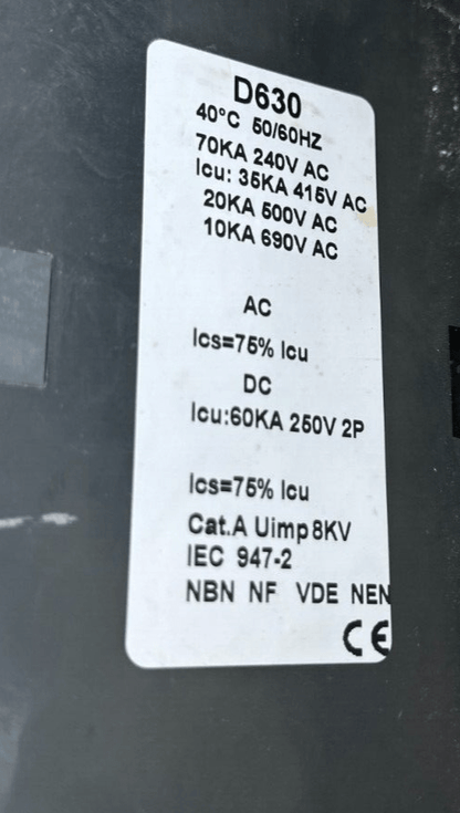 GENERAL ELECTRIC D630 7206CCEX1631 001 3P SD DISJONCTEUR RECORD - KLR Automation