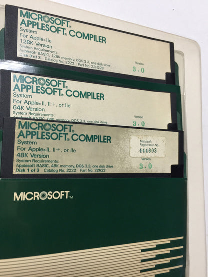 Microsoft Applesoft Compiler System for Apple ii II Plus iie old Vintage 