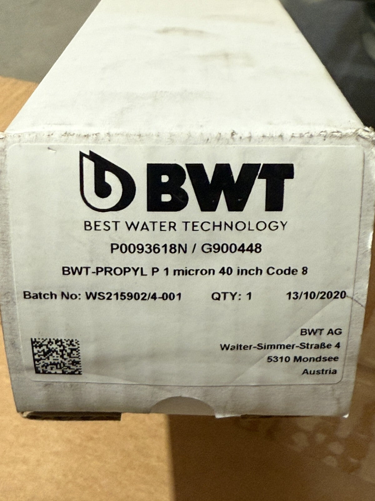 1 pc x Cartouche Filtrante BWT PROPYL P 40" - 1 Micron - P0093618N / G900448 - KLR Automation