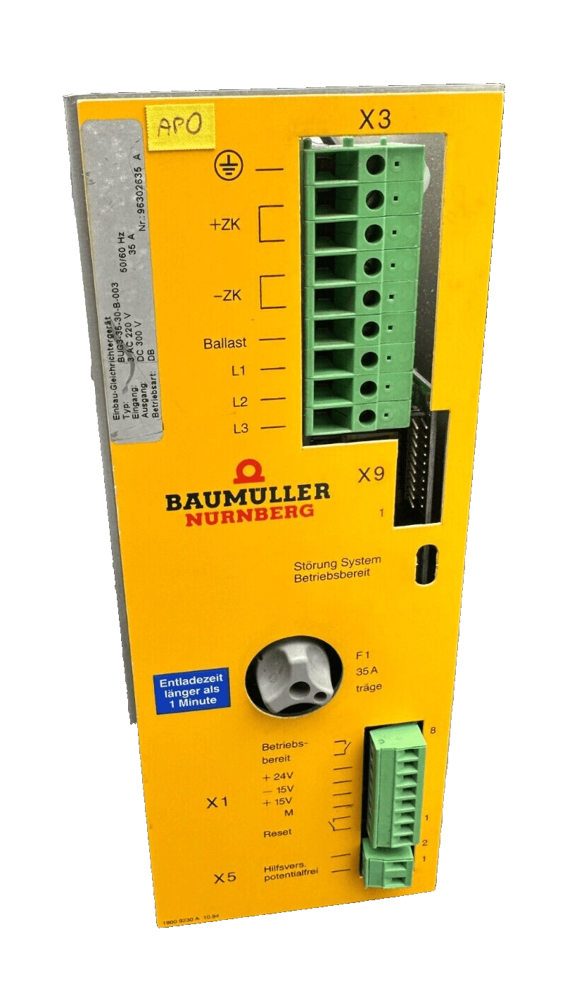 BAUMULLER BUG3 - 35 - 30 - B - 003 3AC 220V SERVO DRIVER - KLR Automation
