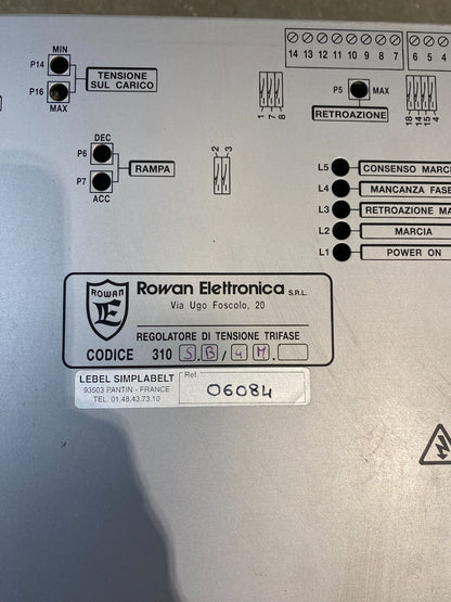 ROWAN ELETTRONICA C310S.B/4M REGULATEUR DE TENSION TRIPHASE - KLR Automation