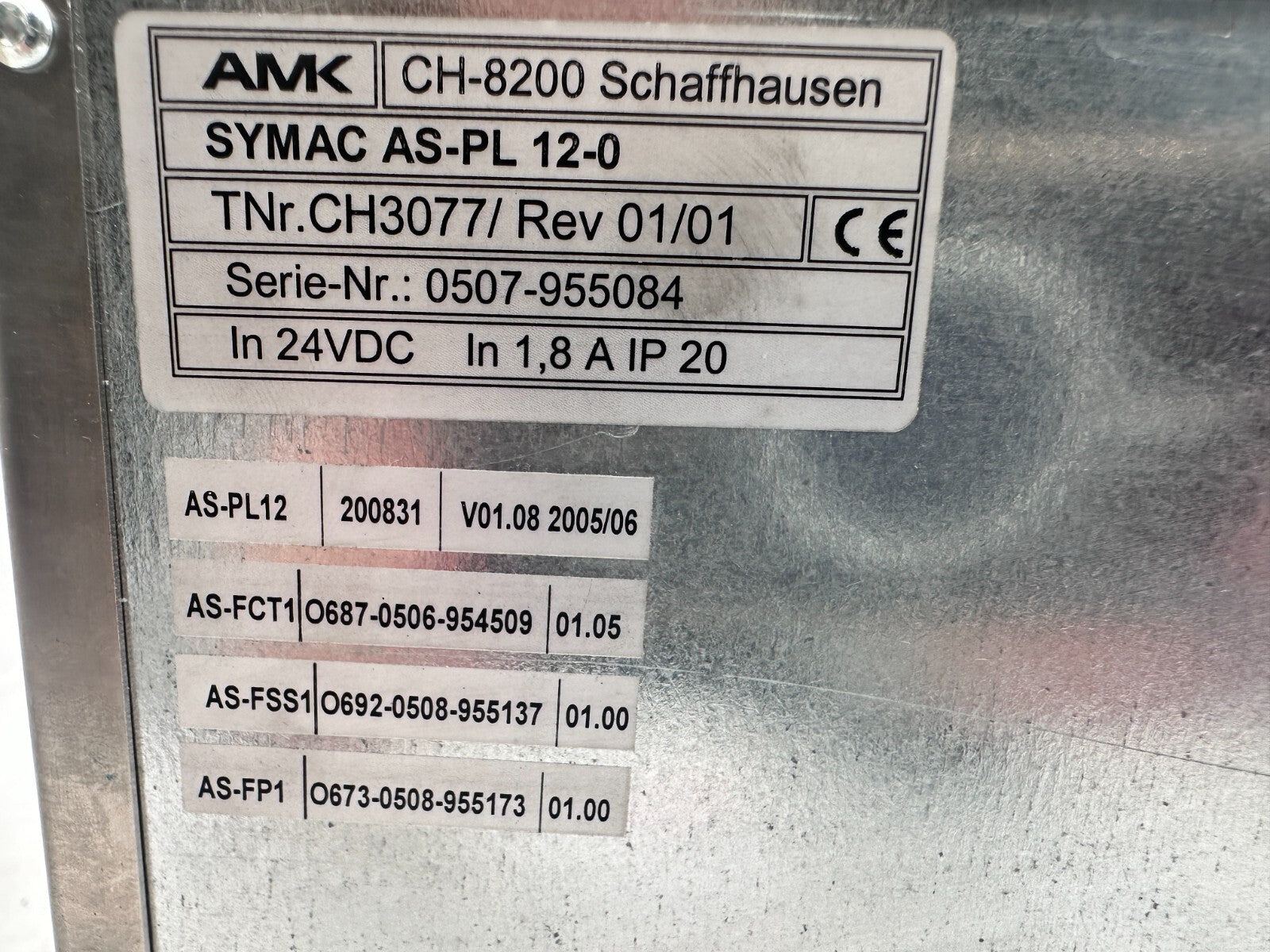 AMK SYMAC AMKASYN AS-PL12 VERSION 01.01 + AS-FCT1 + AS-FSS1 + AS-FP1