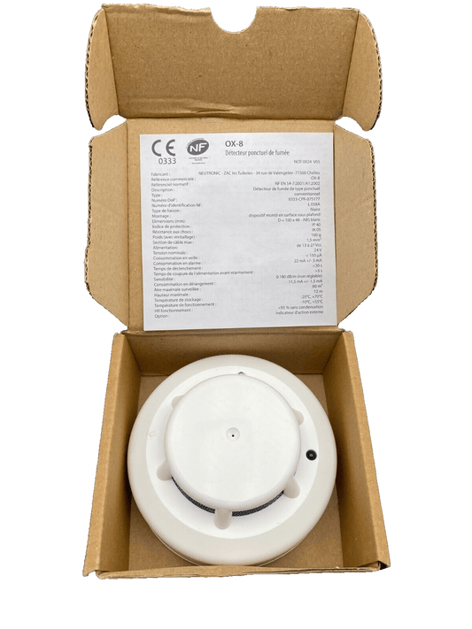 NEUTRONIC OX - 8 DETECTEUR PONCTUEL DE FUMEE TYPE CONVENTIONNEL x2pc - KLR Automation