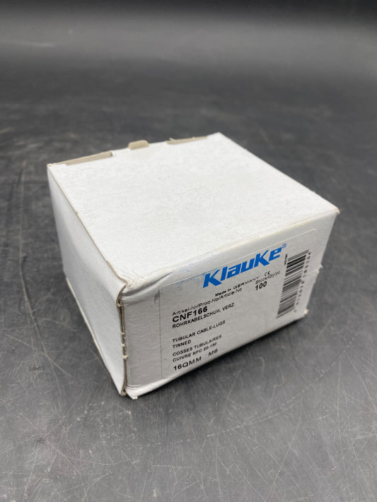 KLAUKE CNF166 TUBULAR CABLE LUGS 16QMM M6 BOX OF 100
