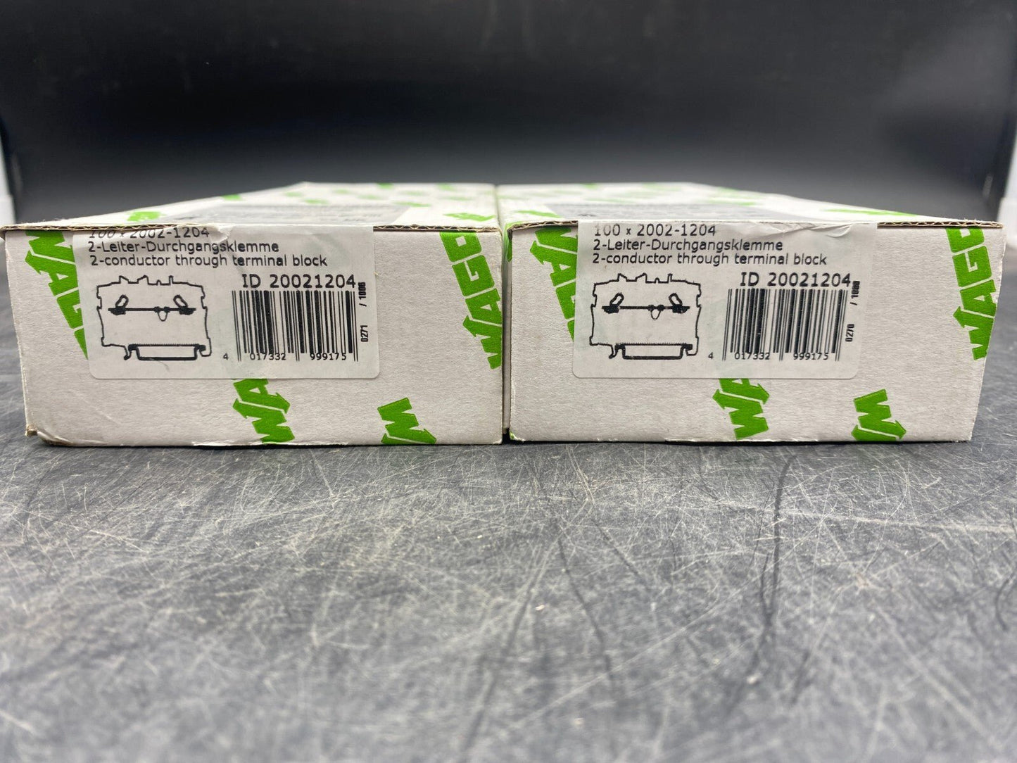 1pc x 100 WAGO 2002 - 1204 BORNE DE PASSAGE POUR 2 CONDUCTEURS - KLR Automation