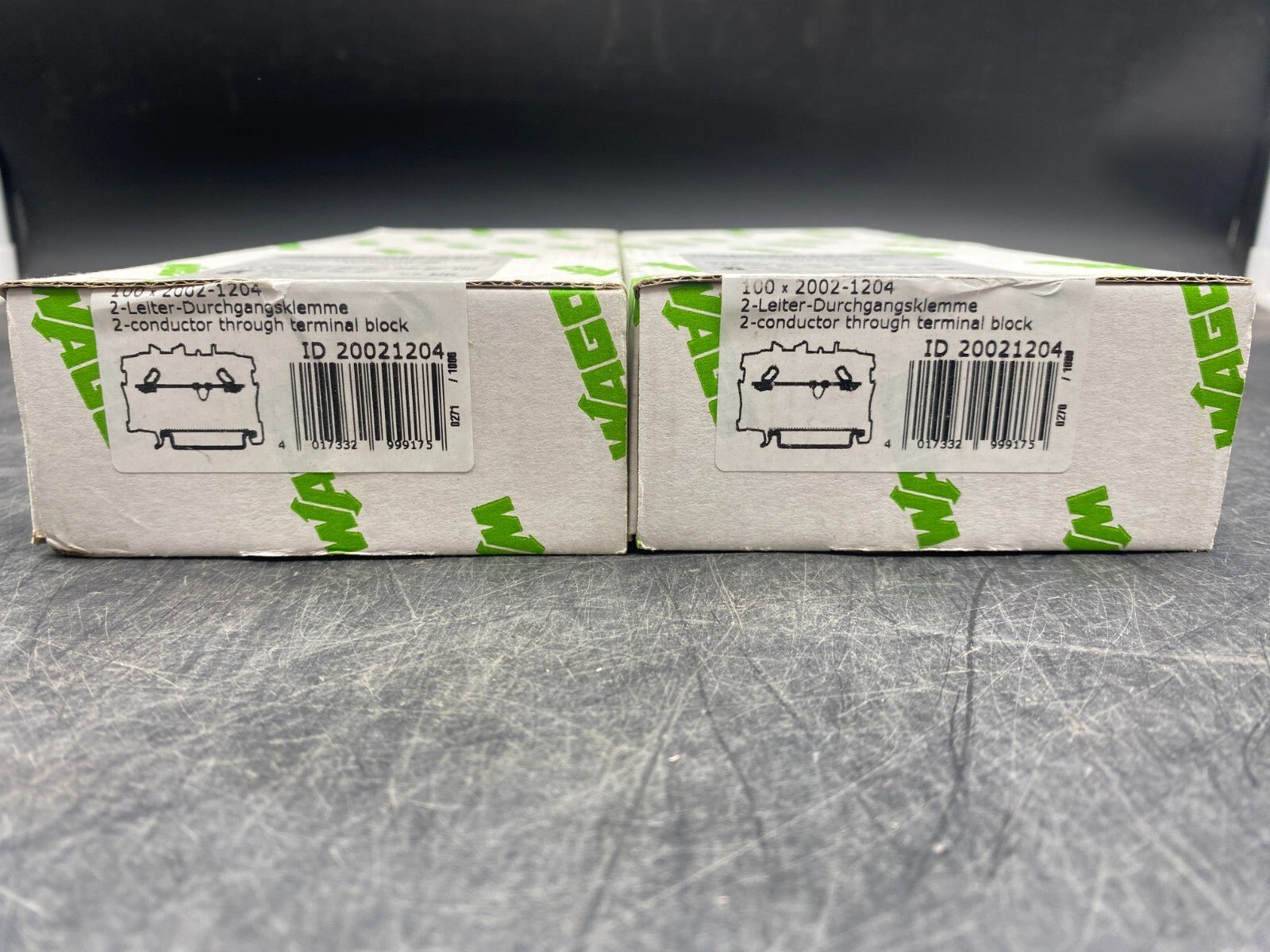 1pc x 100 WAGO 2002 - 1204 BORNE DE PASSAGE POUR 2 CONDUCTEURS - KLR Automation