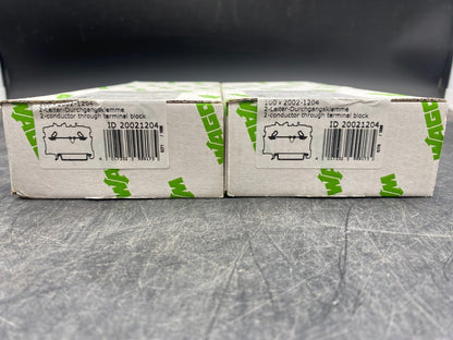 1pc x 100 WAGO 2002 - 1204 BORNE DE PASSAGE POUR 2 CONDUCTEURS - KLR Automation