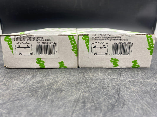 1pc x 100 WAGO 2002 - 1204 BORNE DE PASSAGE POUR 2 CONDUCTEURS - KLR Automation