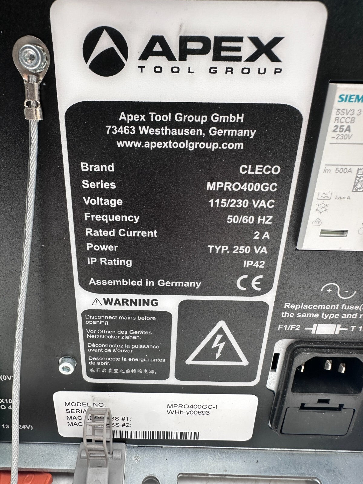 APEX TOOL GROUP CLECO MPRO400GC - I MPROGC 400115/230 VAC CURRENT CONTROL - KLR Automation